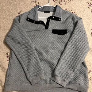 Amazon Gray Quilted Sweatshirt with Black Details